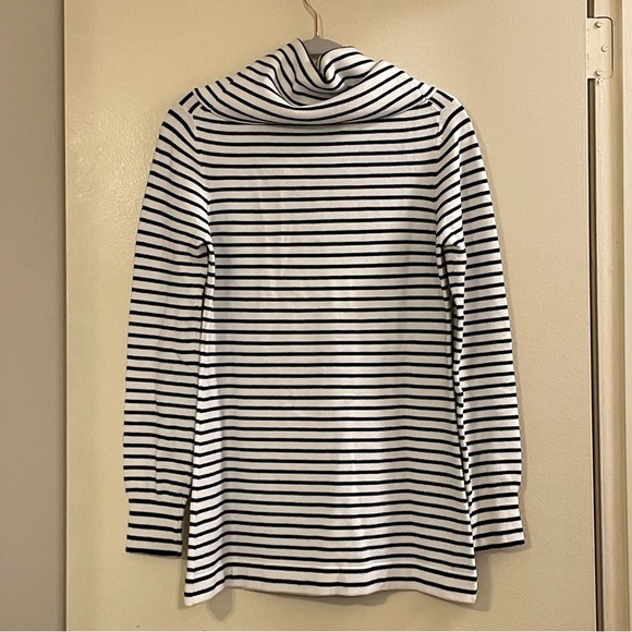 FRENCH CONNECTION Micro Stripe Turtleneck Sweater in Black and White - Picture 8 of 11